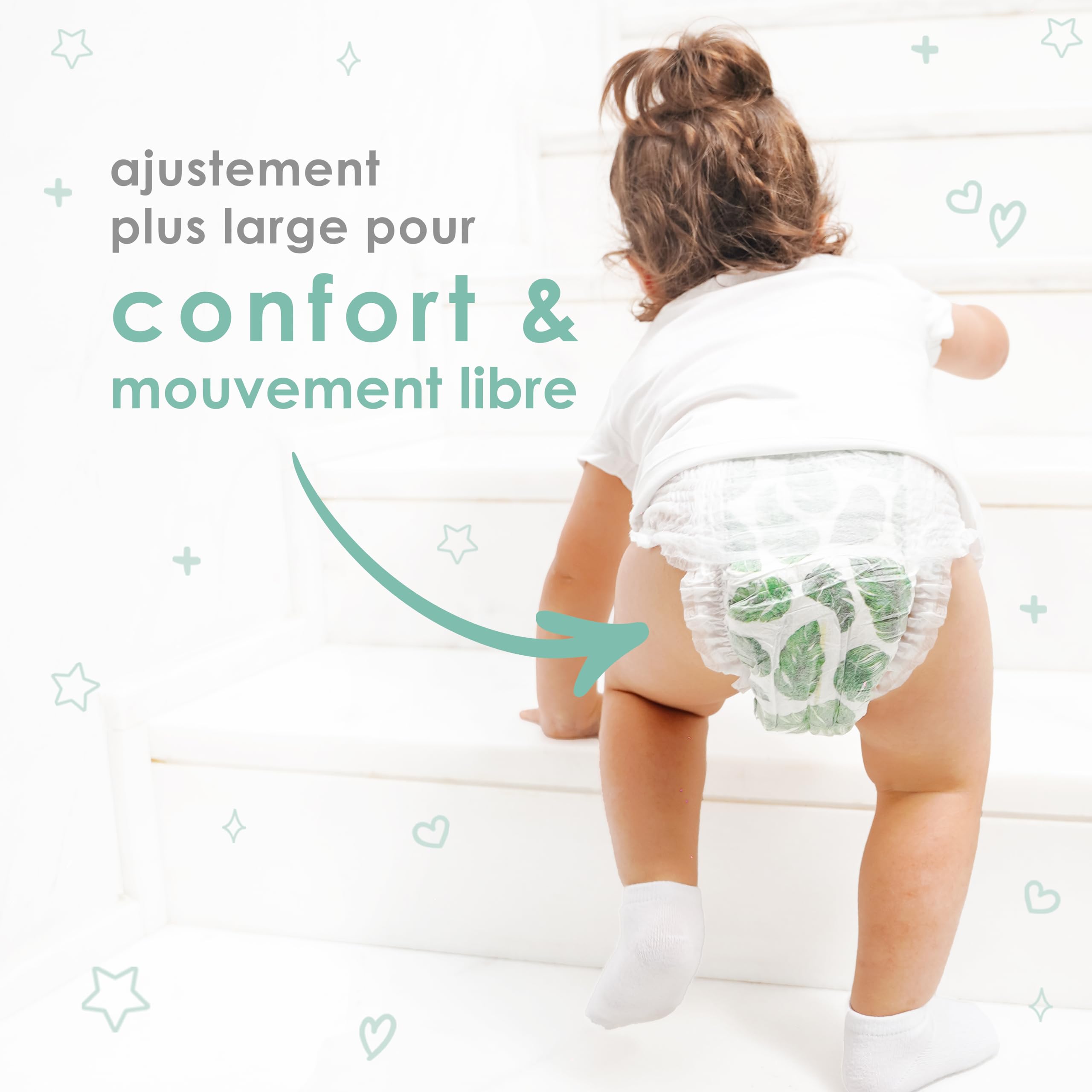 PureBorn 28 Couches Culottes Taille 7 (17+ kg), Ultra-Absorbantes, Hypoallergéniques, Couches Culottes douces pour Bébé, Testées Dermatologiquement, Anti-fuites en Bambou Naturel