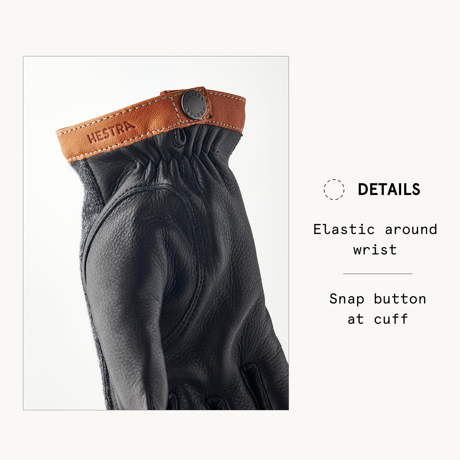 Hestra Rękawiczki Deerskin Wool TricotMężczyźni - meskie skórzane Z podszewką jesień-zima Zima