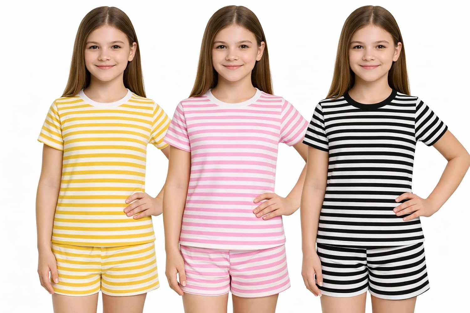 NIMOES Girls Striped Night Suit Set | Cotton Half Sleeve T-Shirt & Shorts Co-Ord Set | Soft & Comfortable Kids Sleepwear |... - Review, Price and Buying Guide