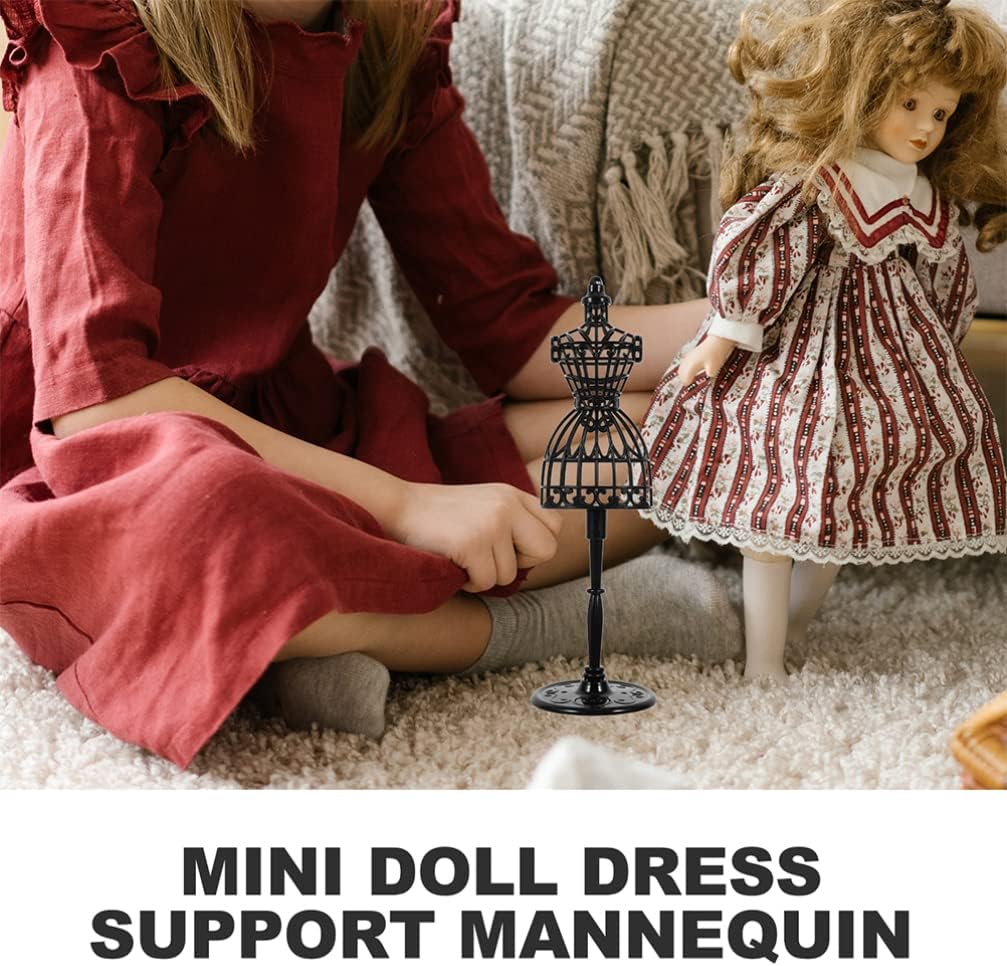 Ipetboom 6pcs Clothing Display Stand Manikin Mini Dress Form Decorative Manequin Doll Body Stand Accessories Body Jewels Cutout Mini Dress Doll Sewing Form Modeling Plastic Jewelry Rack
