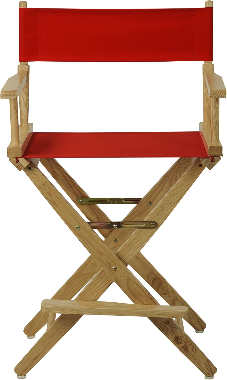 American Trails Extra-Wide Premium 24" Director's Chair Natural Frame with Red Canvas, Counter Height