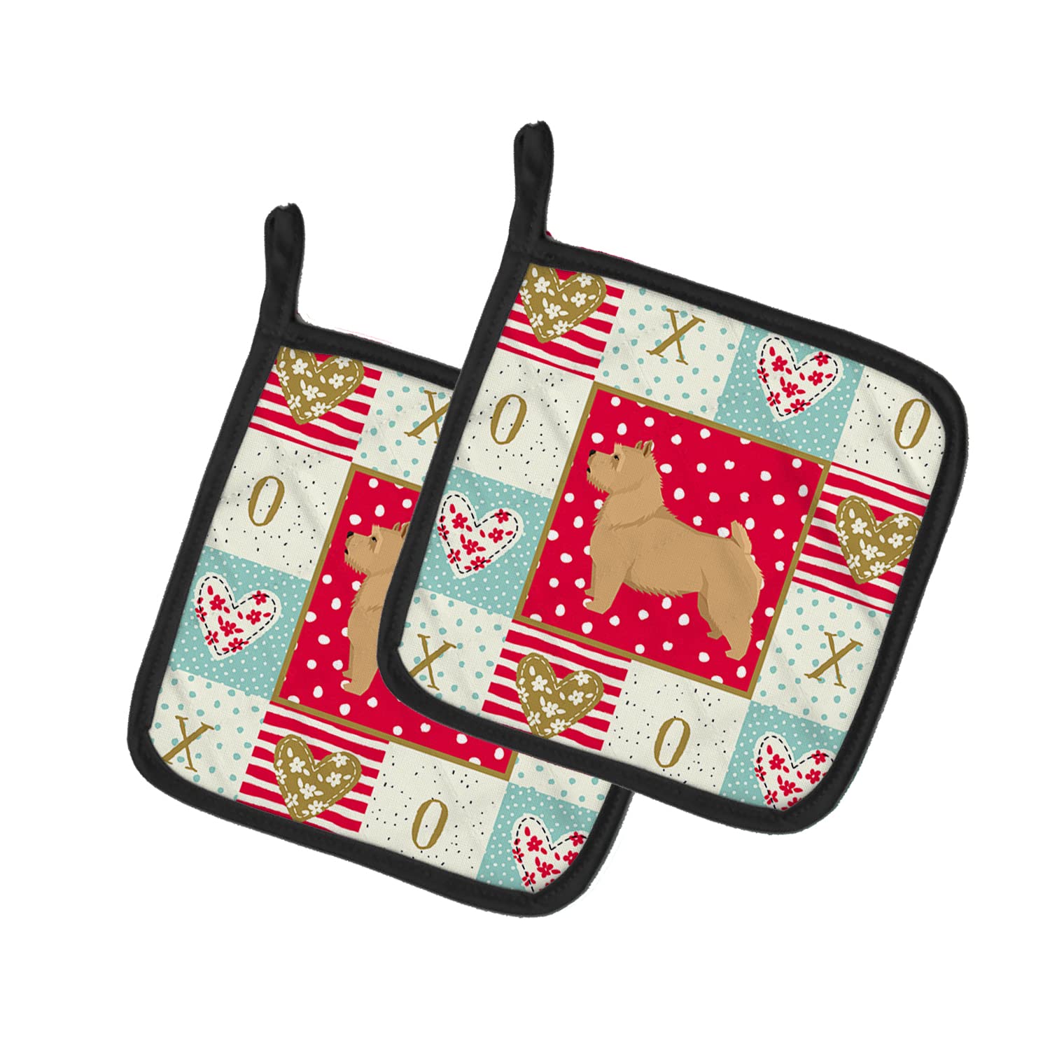 Caroline's Treasures Carolines Treasures CK5941PTHD Norwich Terrier Love Paar Topflappen, Stoff, Mehrfarbig, 7.5HX7.5W