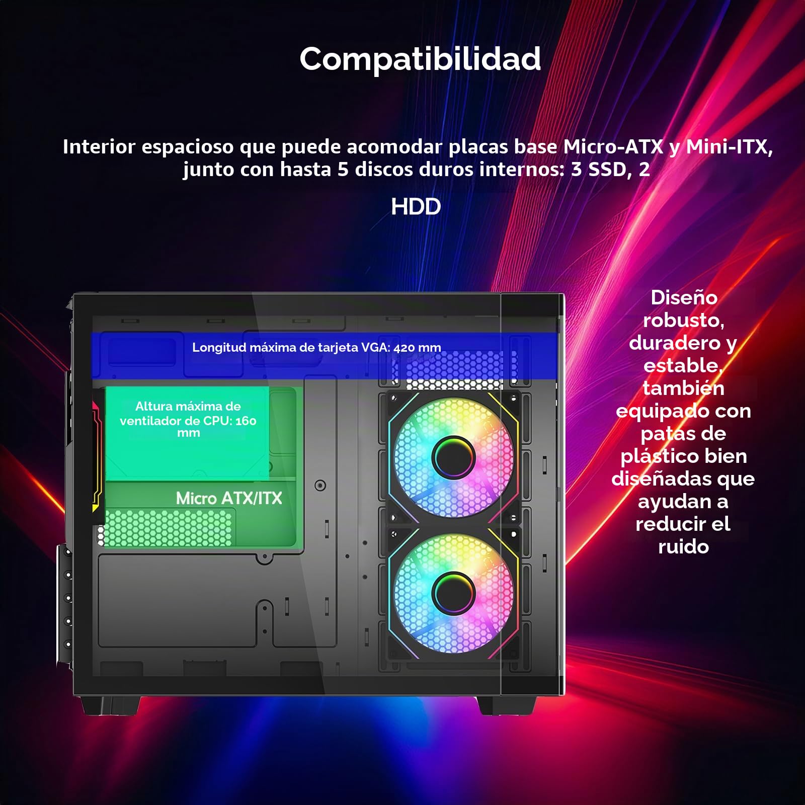 ionz PC para juegos - AMD Ryzen 5 5500, RTX 3050 tarjeta gráfica de 6 GB, 16 GB de RAM, SSD de 500 GB, Windows 11, PSU de 500 W (ápice, blanco)
