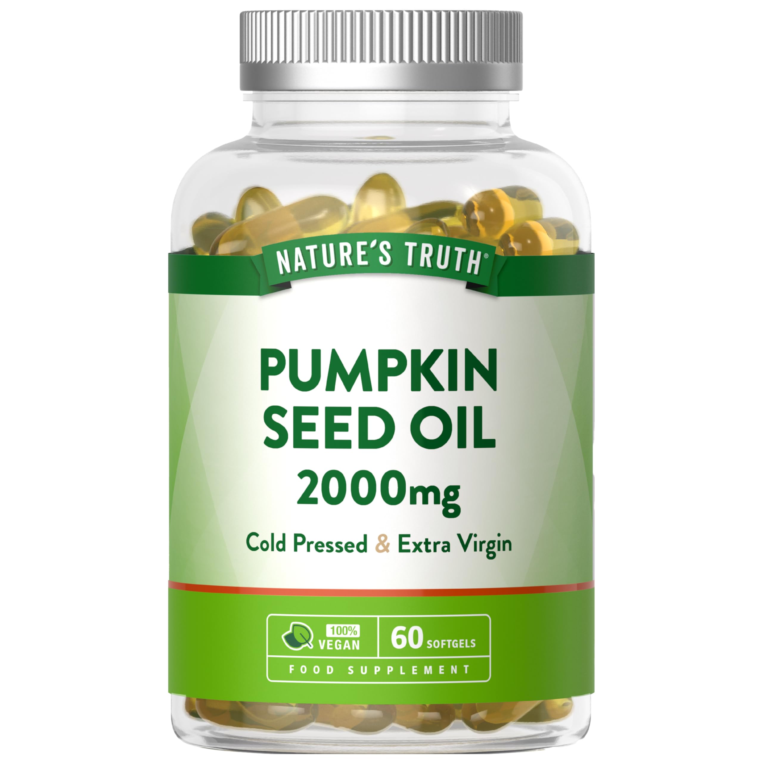 Pumpkin Seed Oil 2000mg - Vegan High Strength Pumpkin Seed Capsules