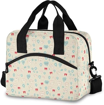 Cute Tooth Teeth Lunch Bags for Women Men Large Insulated Lunch Boxes Decoration Durable Lunch Tote Lunch Bags Cooler Bags for Teacher Office Work Picnic B0402335