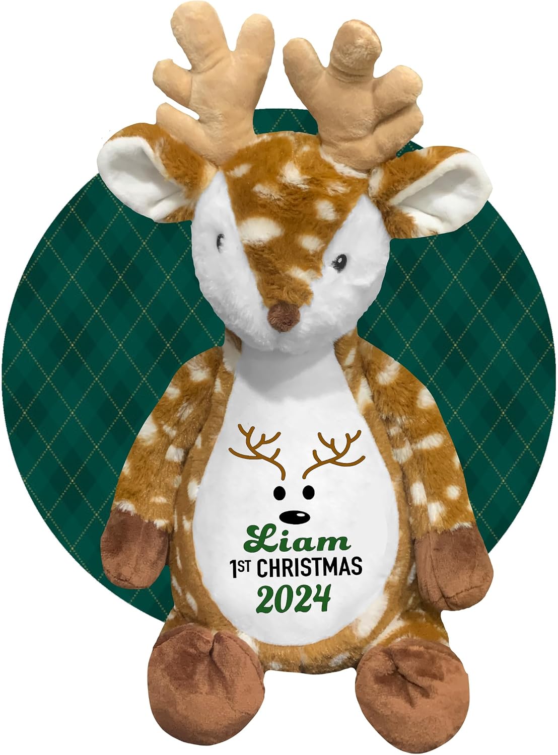Personalized Reindeer Stuffed Animals - 21" Personalized Christmas Stuffed Animals - Christmas Reindeer or Penguin Stuffed Animal Gifts - 7 Designs to Choose from - Xmas Keepsake