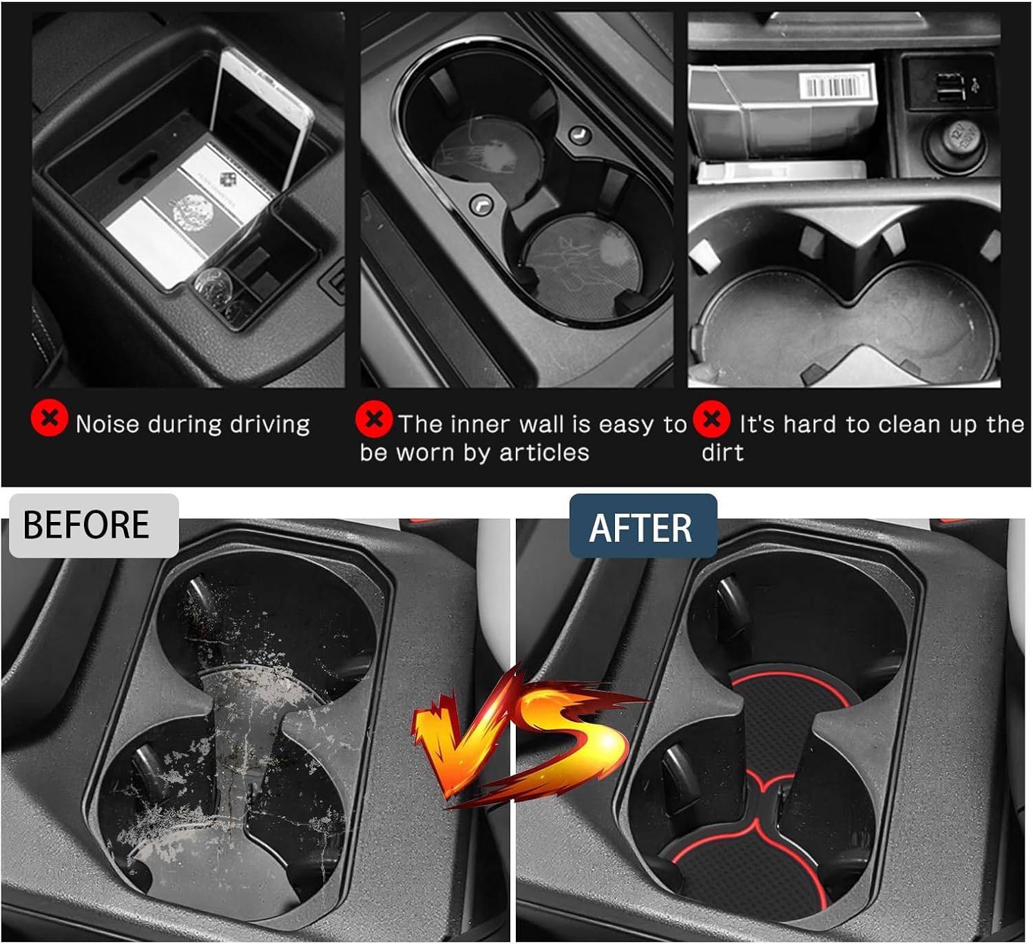 2026 CHR Door Slot Mats for 2026 Toyota CHR Accessories Center Console Liner Mats Compatible with 2026 Toyota CHR SE/XSE/Premium(12 PCS/Sets) image 5