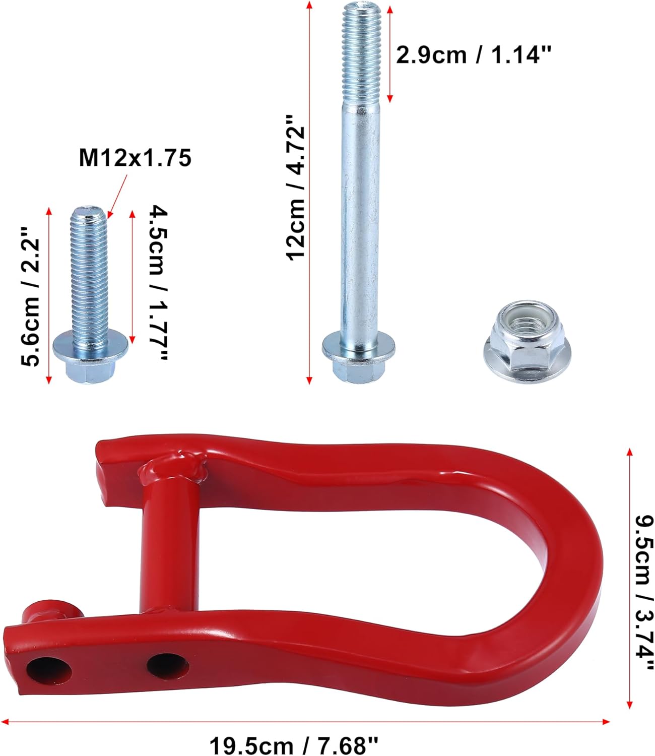 X AUTOHAUX Left Right Front Recovery Tow Hooks Kit 84192871 for Chevy for Chevrolet Silverado for GMC Sierra 1500 2007-2019 Red