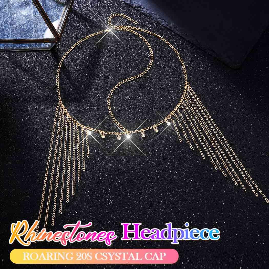 GORTIN Rhinestones Head Chain Jewelry Gold Headpiece Tassel Egyptian Hair Chain Boho Festival Costume Hair Accessories for Women