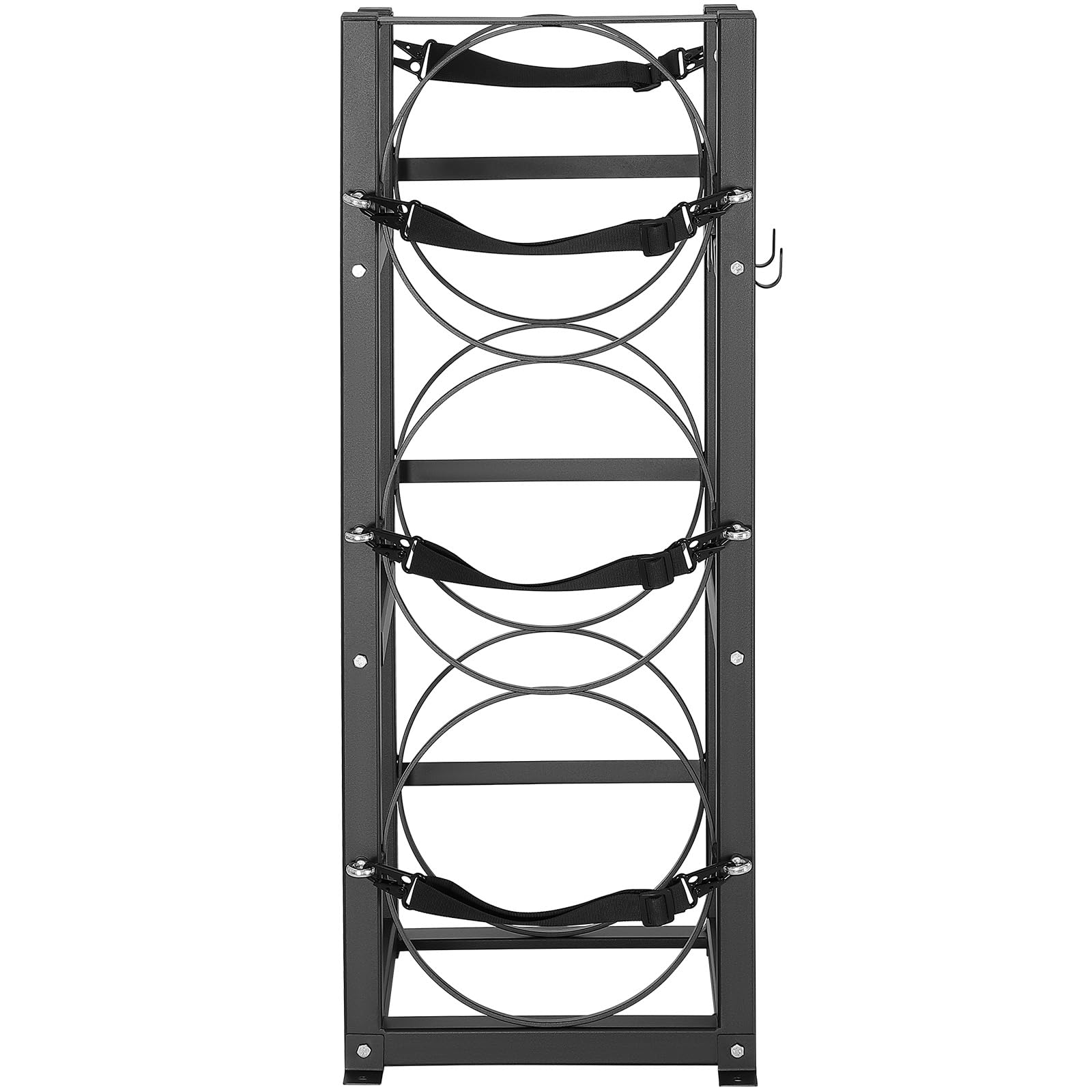 VEVOR Estante para Botellas de Gas Capacidad de 3 x 13,6 kg Soporte para bombonas de refrigerante 32,5 x 33 x 84 cm estantería de Acero Macizo A3 para freón, Gas, oxígeno, nitrógeno, refrigerante