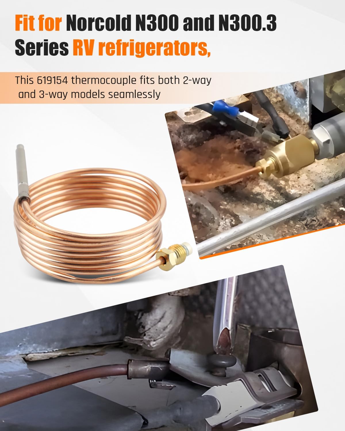 619154 Thermocouple Fit for Norcold N300 N300.3 Series RV Refrigerators for 2 Way & 3 Way Models