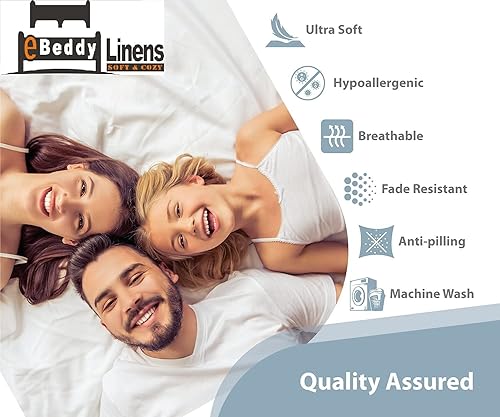 Miniatura 4 de Precious Star Linen Sábana bajera ajustable tamaño King  100% algodón egipcio de fibra larga, tejido satinado fresco y suave, bolsillo profundo de