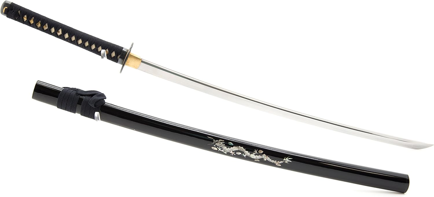 HMS Handmade Sword – Fully Hand Forged Samurai Katana Sword,1045 Carbon Steel, Heat Tempered, Full Tang, Sharp, Scabbard