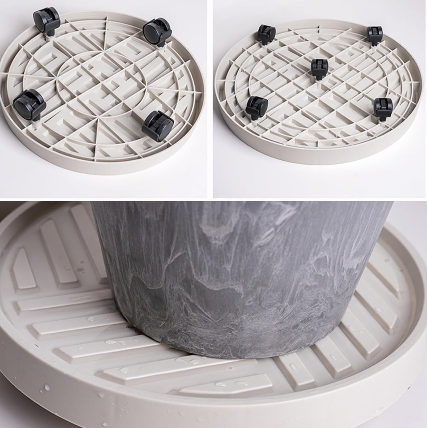 Ventilated Rolling Plant Stand Rack None Scratch PU Circular Base Suitable for Heavy Garden Pots and Potted Large Rack for Heavy Potted Trees