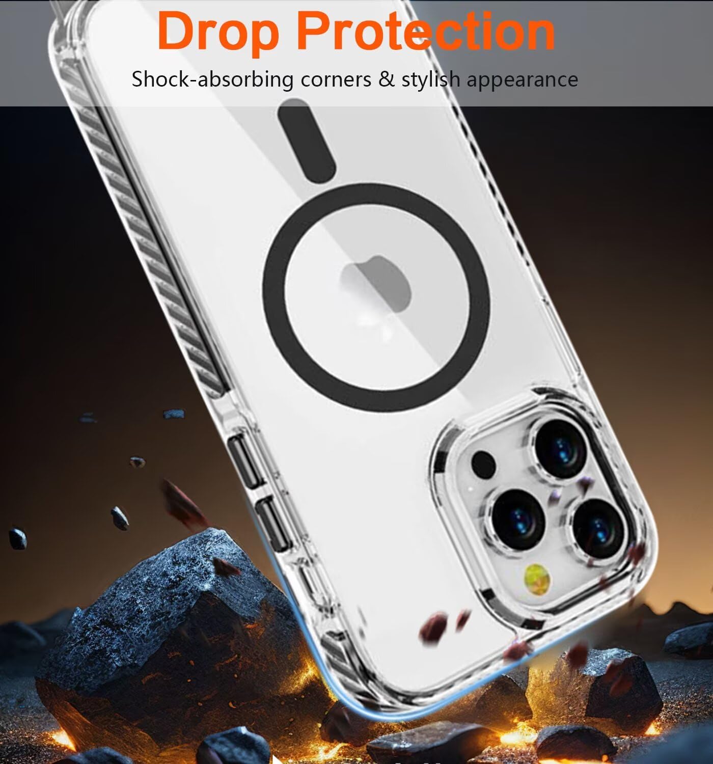 Custodia Olgary Per IPhone 16 Pro Con Cordino E Magsafe – Trasparente Opaca, Antiurto E Con Tracolla Regolabile