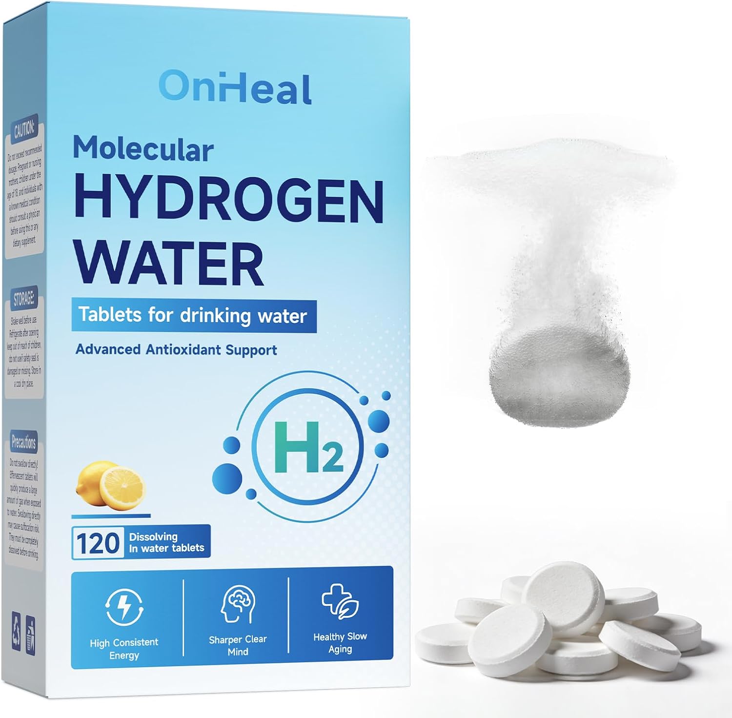 PHM Hydrogen Water Tablets, 16 PPM Molecular Hydrogen- H2 Molecular ...