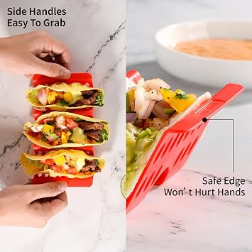 Taco Holders Set of 12, Plastic Taco Stand for Hard/Soft Taco Shells
