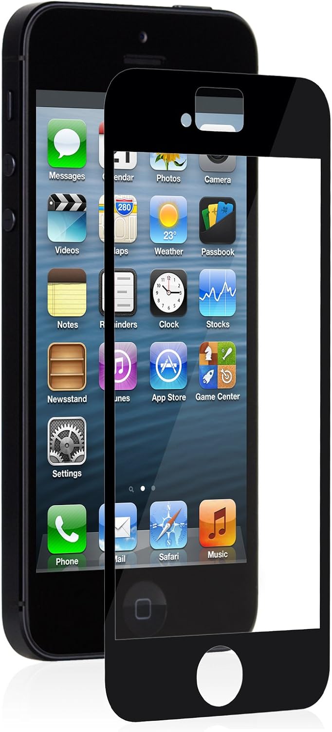 Moshi iVisor XT Screen Protector for iPhone 5/5S & iPhone 5C (Crystal Clear) Black
