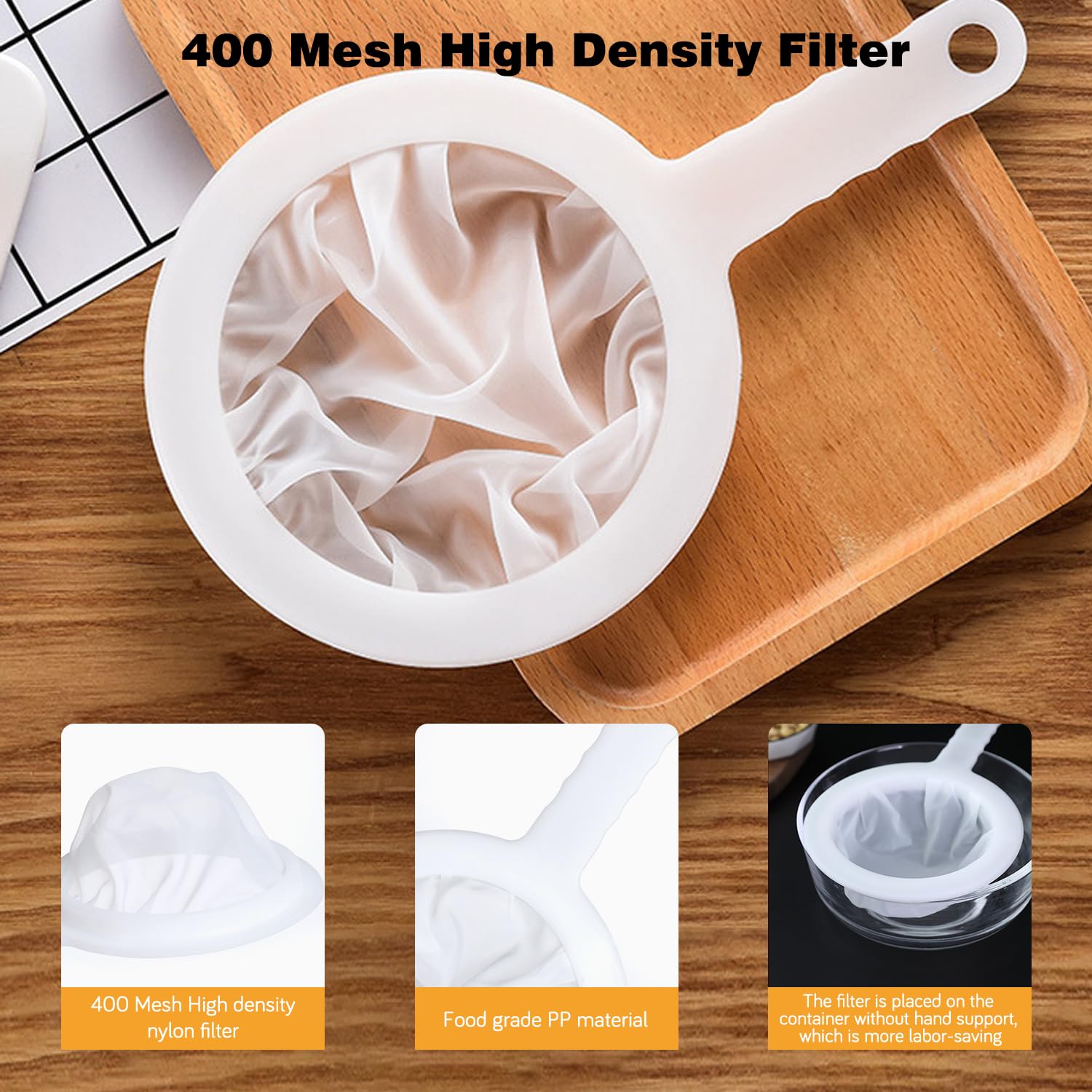2-teiliges Küchensieb Set - 100/400 Mesh Feinsieb | Ideal Für Saft, Milch, Kaffee