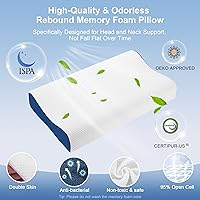 Vista 4 de Memory Foam Pillows for Sleeping - Cervical Pillow for Neck and Shoulder Pain Relief, Side Sleeper Pillow Ergonomic Contour Orthopedic Neck Support