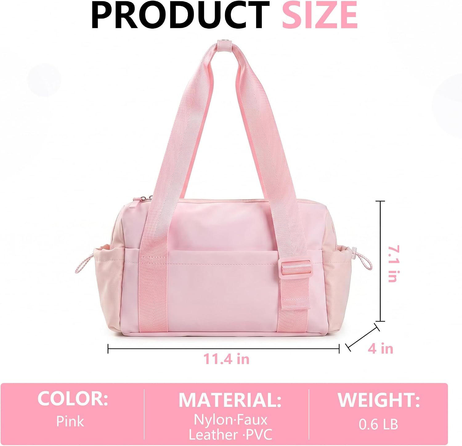 Mini Small Waterproof Gym Duffel travel Bag for Women(Pink) image 3