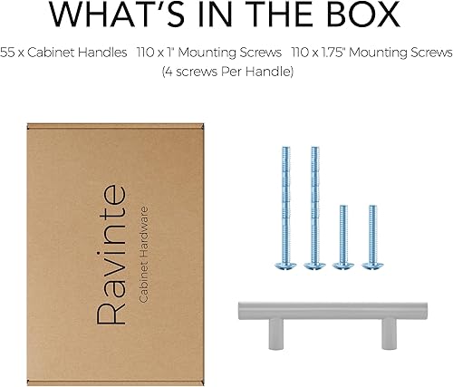 Miniatura 170 de Ravinte - 30 manijas de acero inoxidable para armario de cocina, 5 pulgadas de largo, agujero de 3 pulgadas, rosado