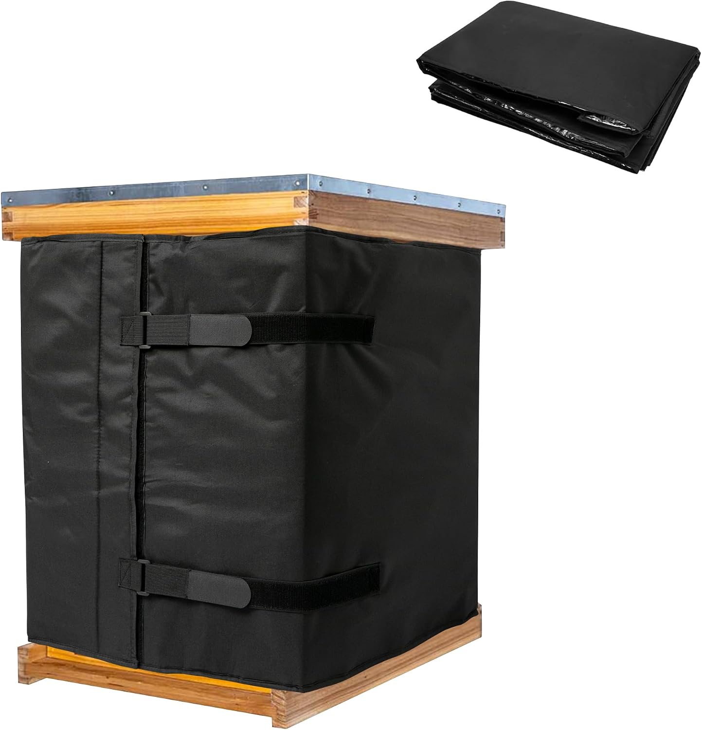8 Frame Winter Bee Hive Wrap, Cozy Windproof Warm Bee Hive Insulation Wrap | 1 Deep Box & 1 Medium Box 600D Oxford Beehive Winter Protection Cover for Most Bee Hive (80" x 17")