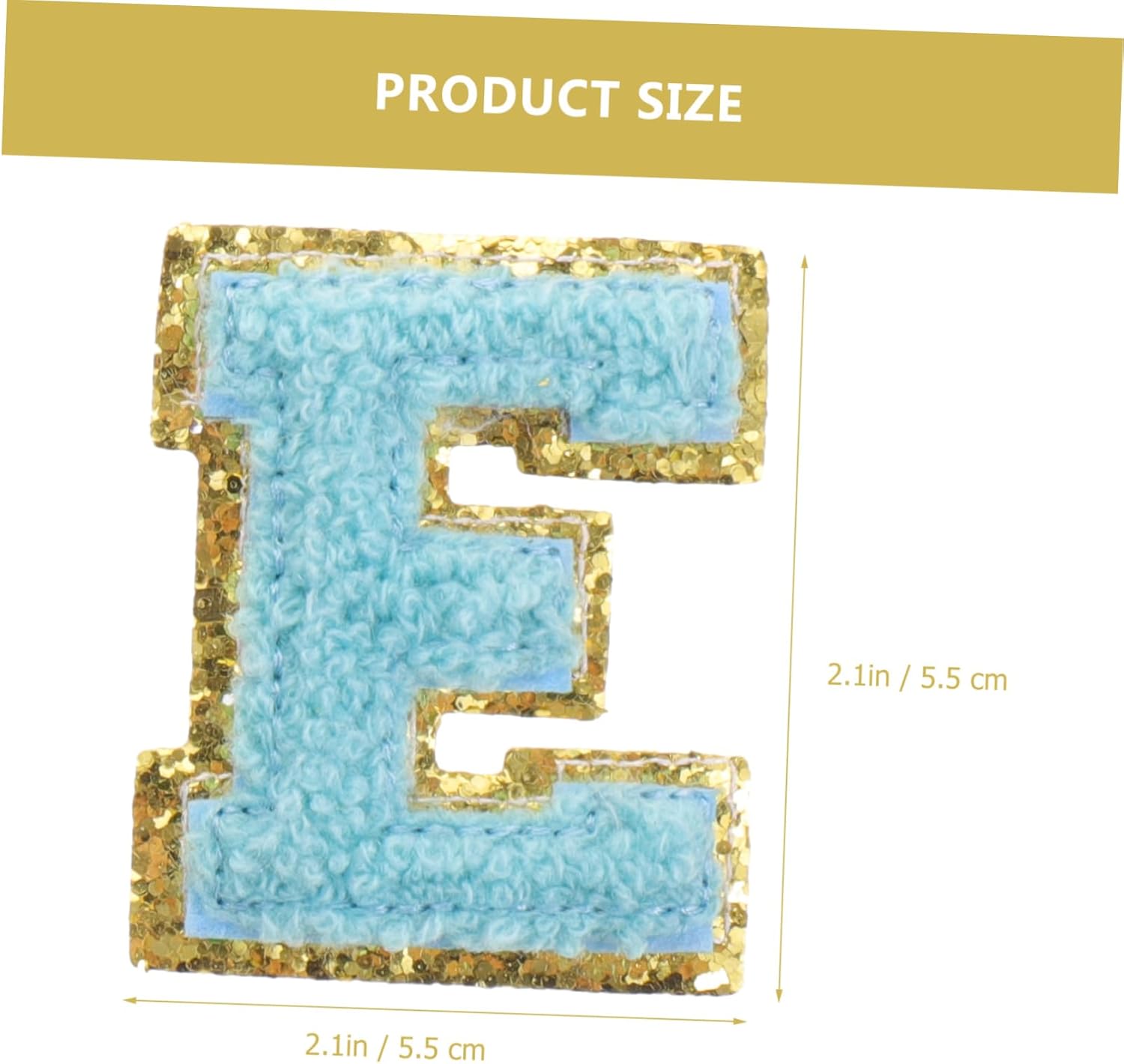 78個 英語アルファベット布製アップリケ パンツ バックパック 装飾用 ゴールド スパンコール バインダー