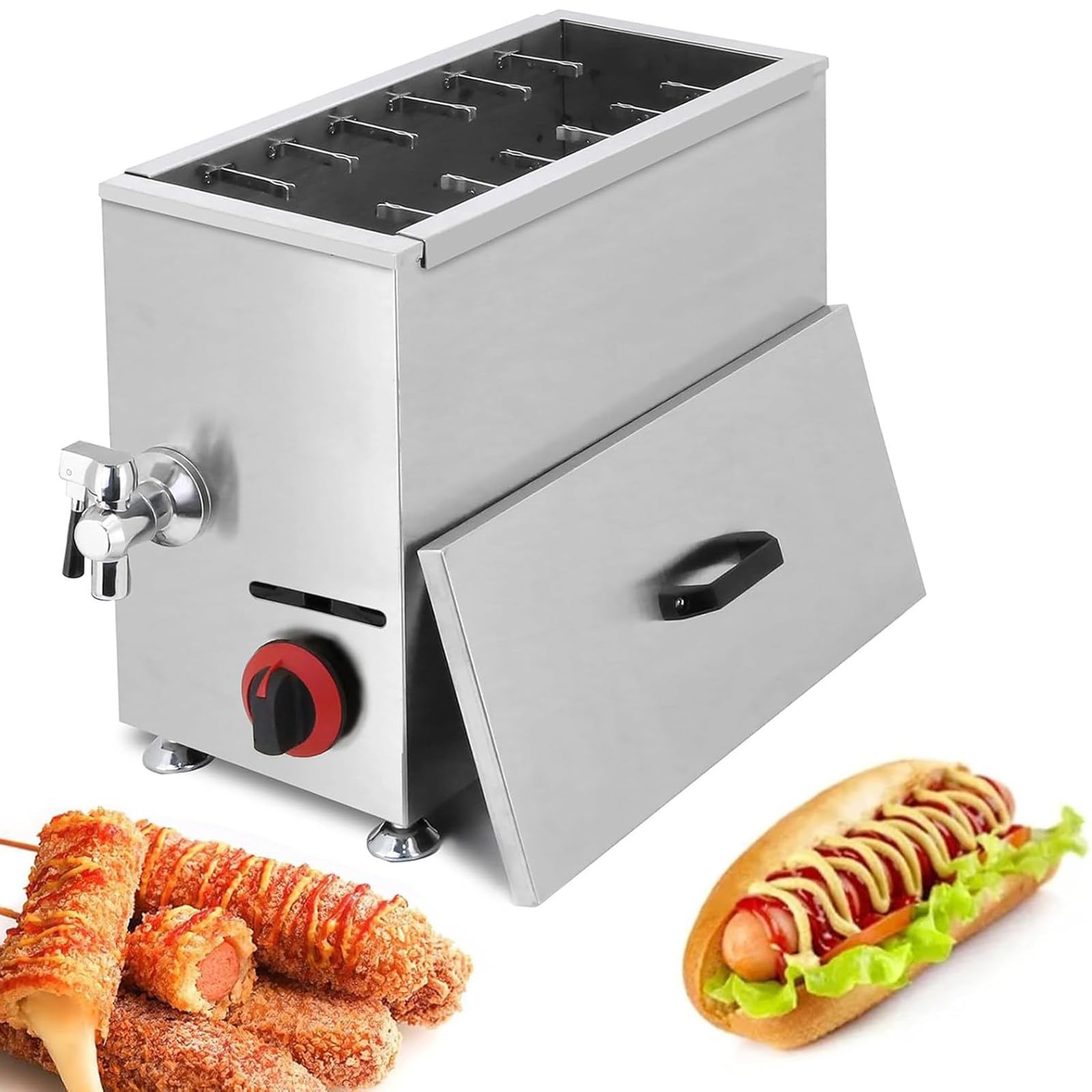 ylpddmm 21L Corn Dog Fryer, Cheese Hot Dogs Sticks Frying Machine