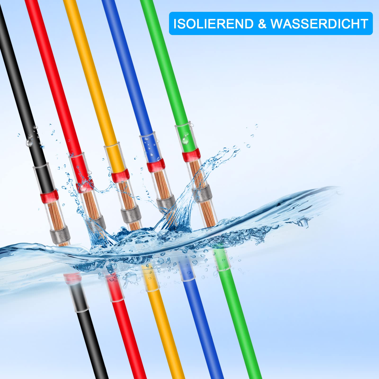 Connettori Termoretraibili 180 Pz - Impermeabili Per Saldatura, 22-18 AWG, Rosso