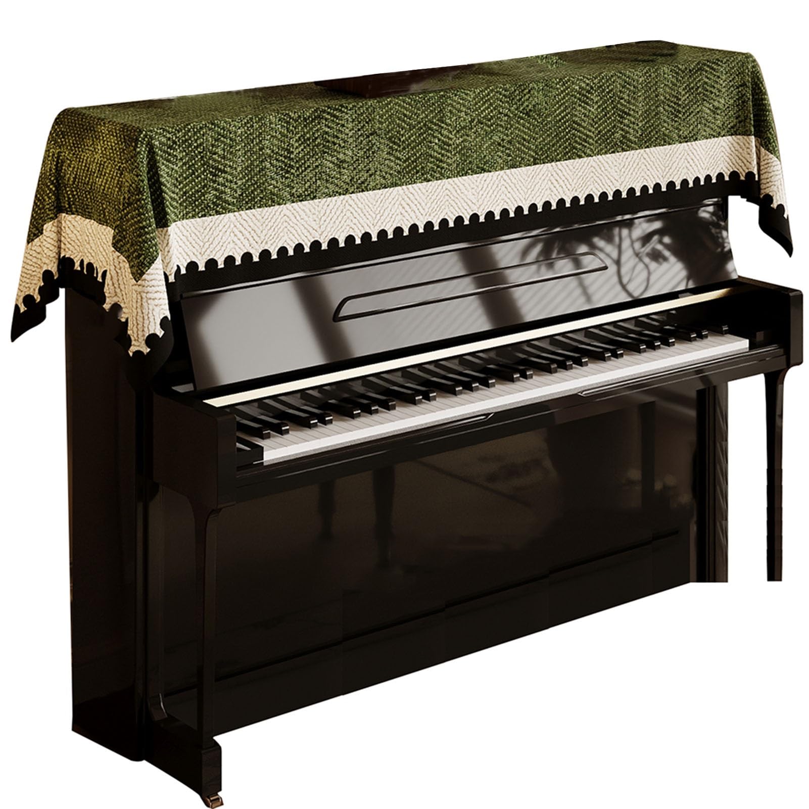 Copertura per pianoforte verticale verticale, tessuto misto cotone e lino, accessorio essenziale per proteggere e valorizzare i pianoforti, perfetta per uso domestico e professionale