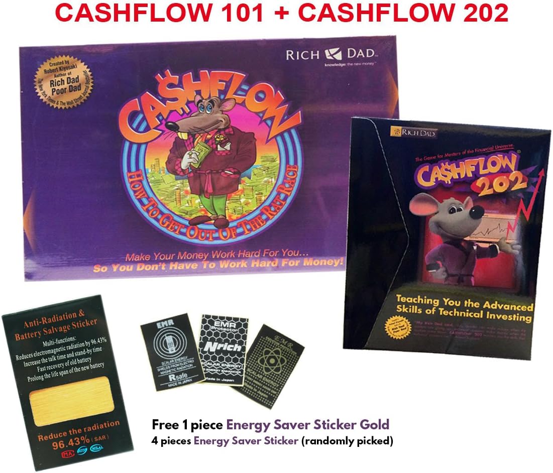 CashFlow 101 + CashFlow 202 + FREE 1x Energy Saver Sticker Gold + FREE 4x Energy Saver Sticker + FREE Express Shipping!