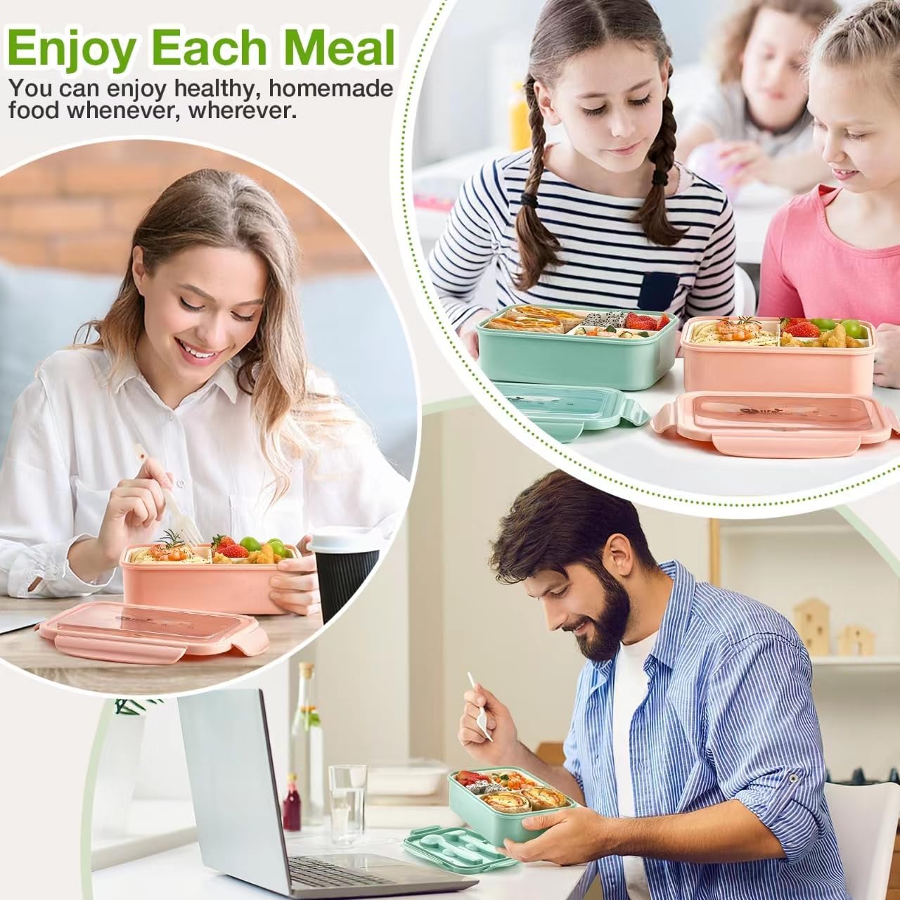 Mfacoy Bento Boxes Adults Kids 1100
