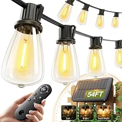 addlon 54 48 6 FT Solar String Lights Waterproof Patio Lights Solar Powered with Remote USB Port 15