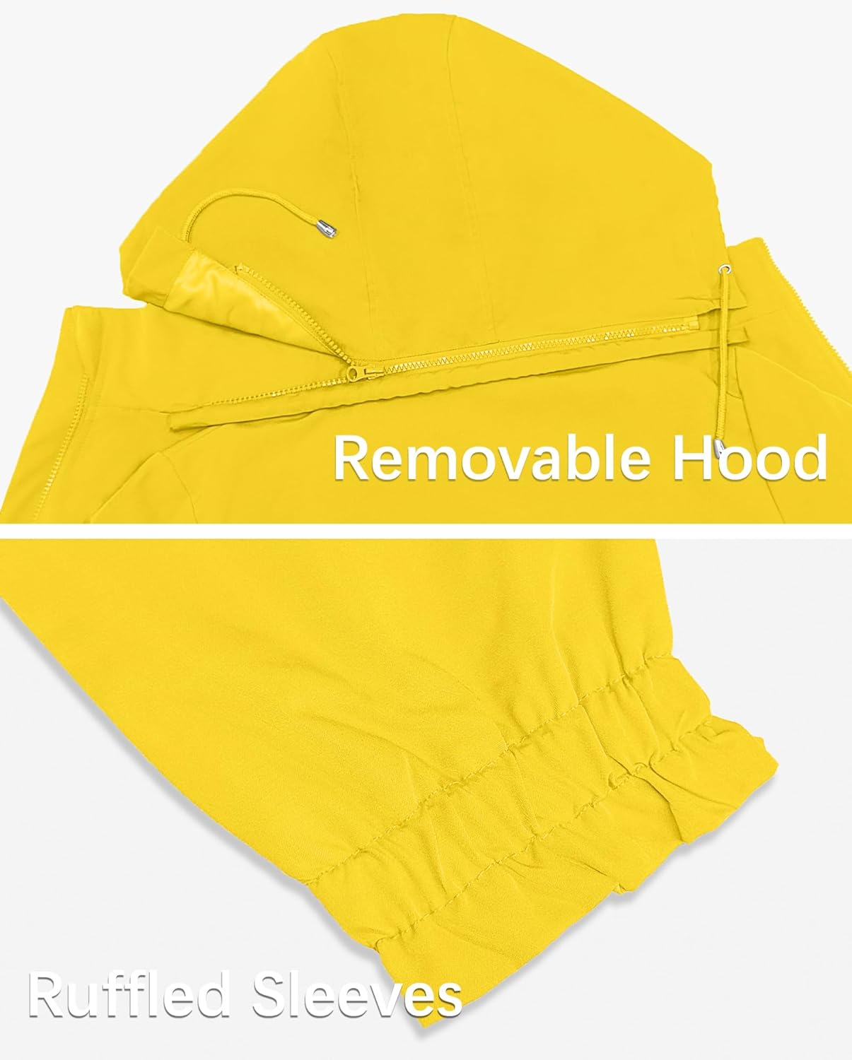 Bloggerlove Women Rain Jacket Waterproof Raincoat with Hood Lightweight Outdoor Windbreaker - Image 5