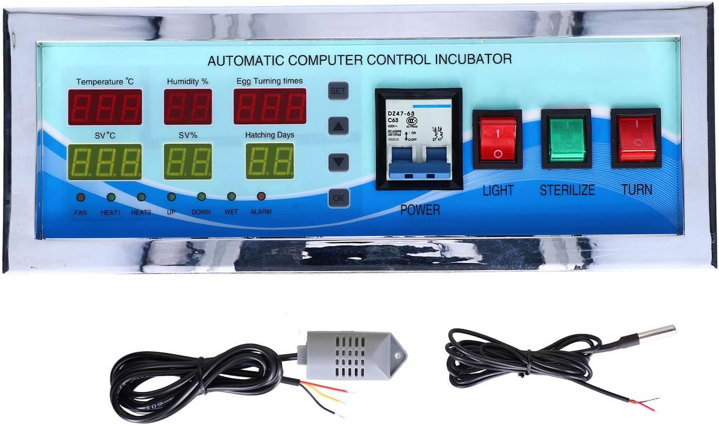 XM‑18G Poultry Egg Incubator System, Automatic Temperature Humidity Sensor Egg Incubator System Egg Incubator Controller Machine for Chicken Goose Duck(#1)