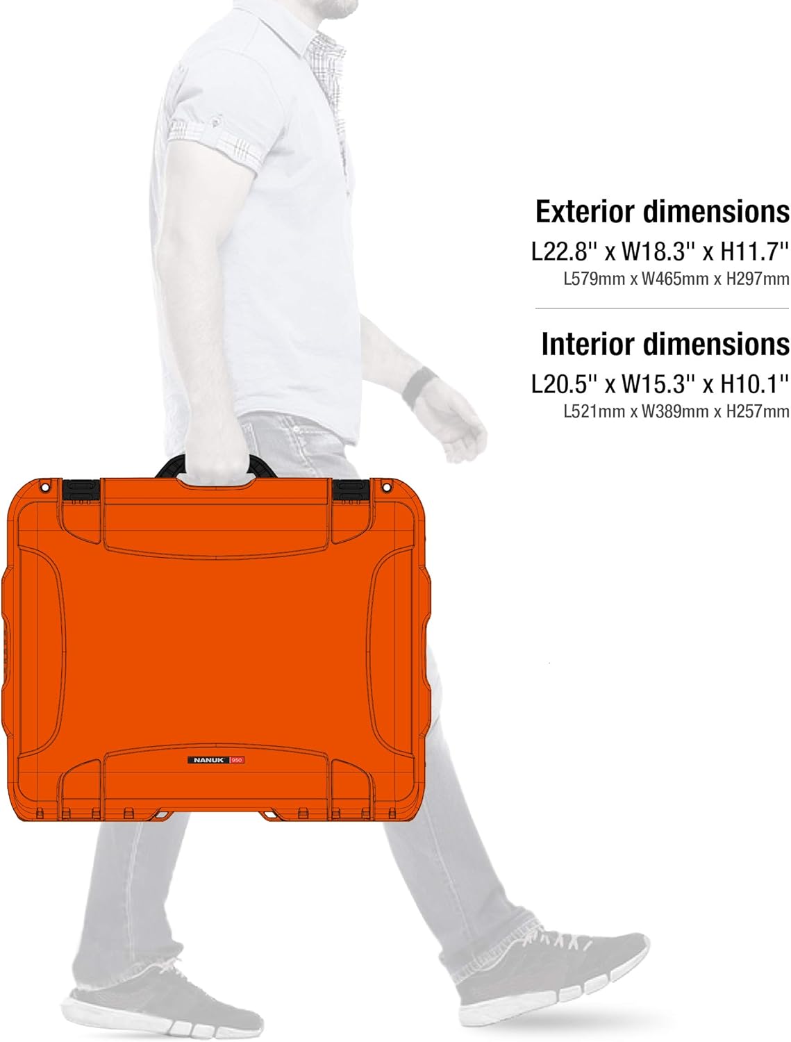 Crаzу Clеаrаnсе Nanuk 950 Waterproof Hard Case with Wheels and Padded Divider - Orange