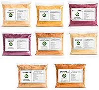 Combo Energético Natural com Beterraba, Uva, Ginseng, Gengibre, Maca Peruana, Guaraná, Catuaba, Marapuama - 800 Gramas (100 Gramas de Cada)