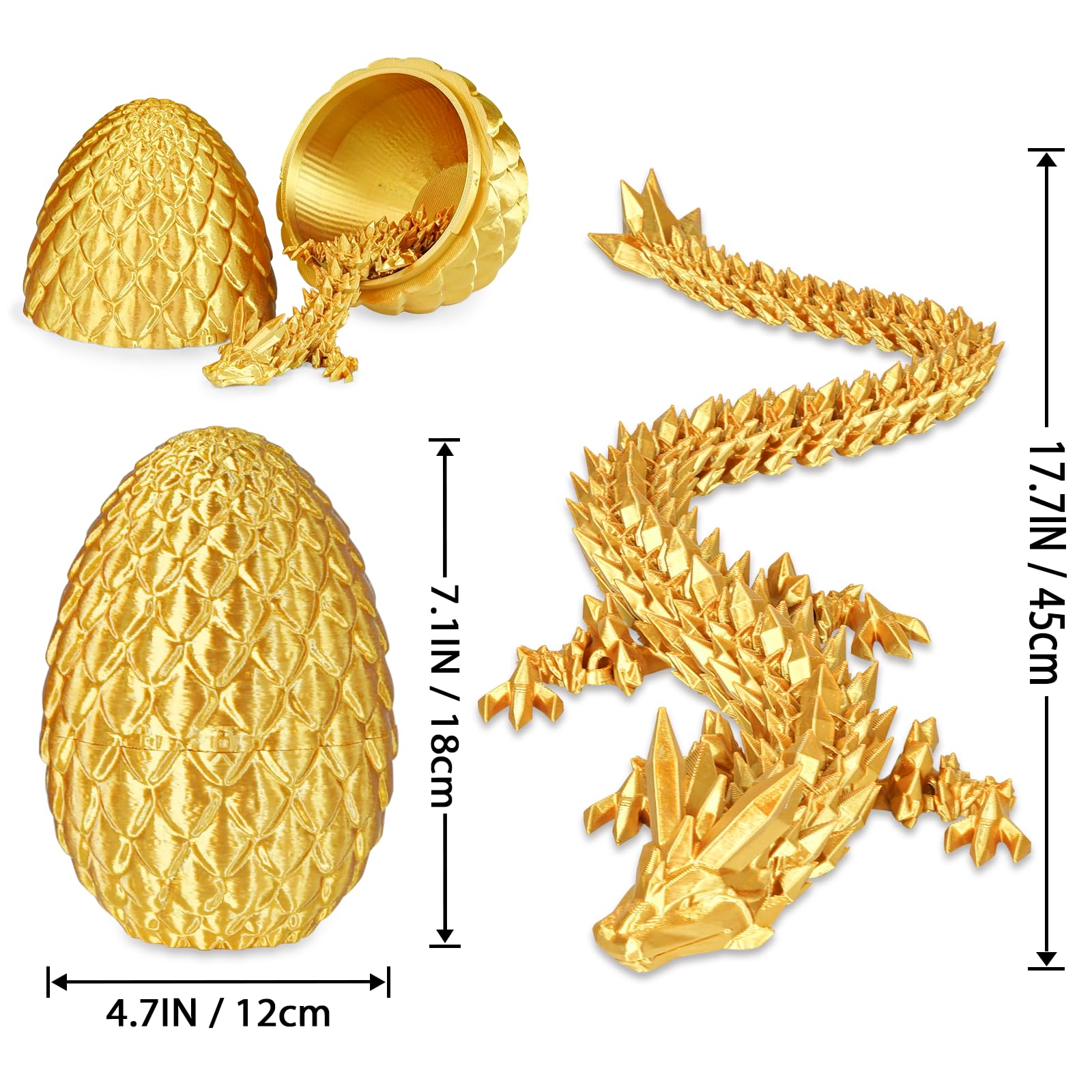 Surprise Dragon Egg with Dragon Inside, Gifts for Kids and Adults 3D Printed Fidget Toy, Ideal for Christmas Easter - Image 3