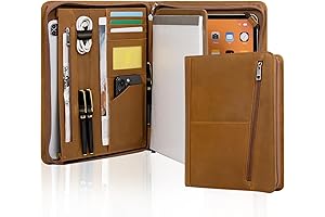 AZXCG Executive Leather Portfolio Organizer with iPad Pro 12.9" Case