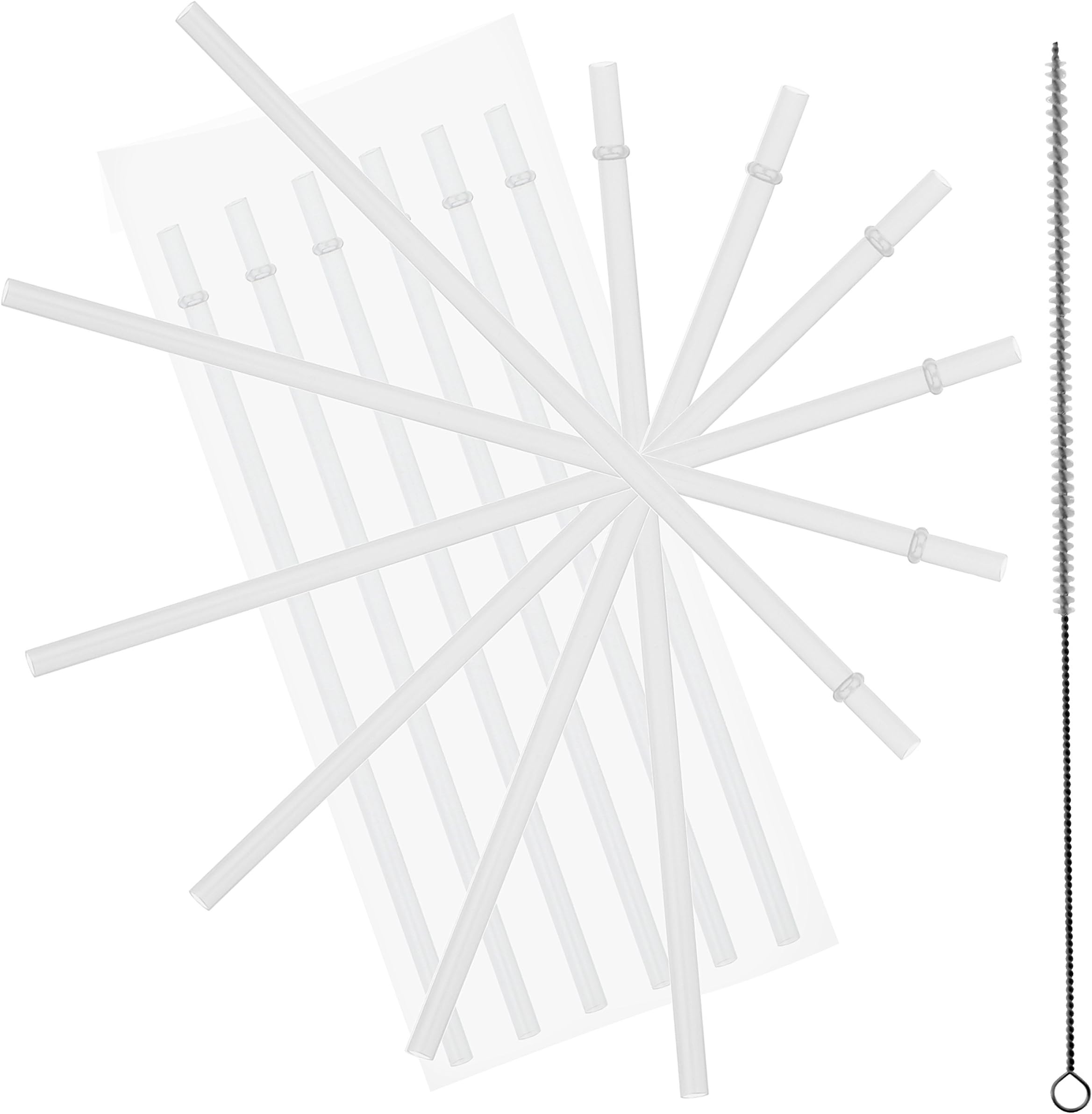 10.5 inch Long Clear replacement Straws Set of 12