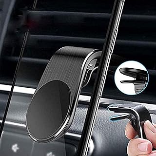 حامل موبايل مغناطيسي صغير ومتين بتصميم عالمي مبتكر للسيارة مع شبكة هواء لجميع الموبايلات - اسود ، من رنا ستور