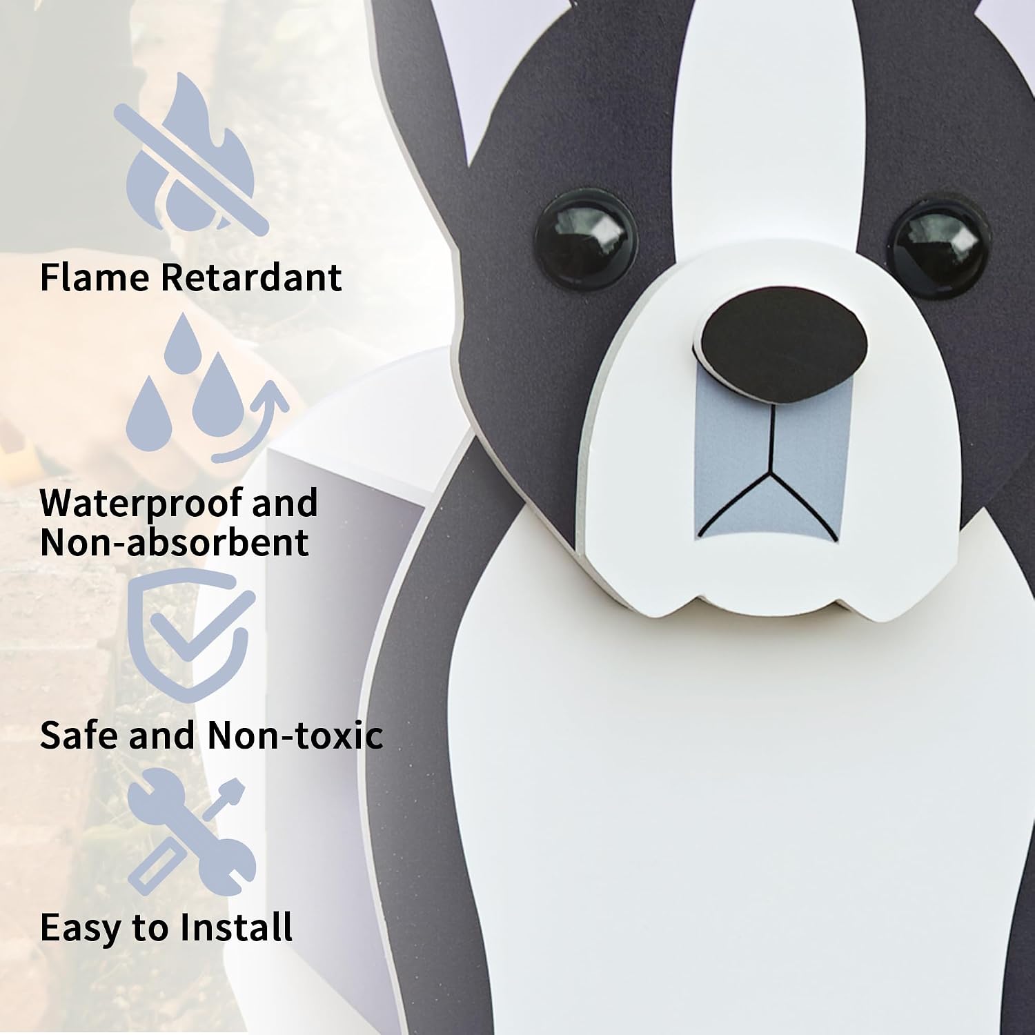 Boston Terrier Dog Planter, Cute Animal Shape Flower Planters, Plant Pots for Indoor/Outdoor Garden Decor, Unique Gifts/Souvenirs for Pet Lovers image 4