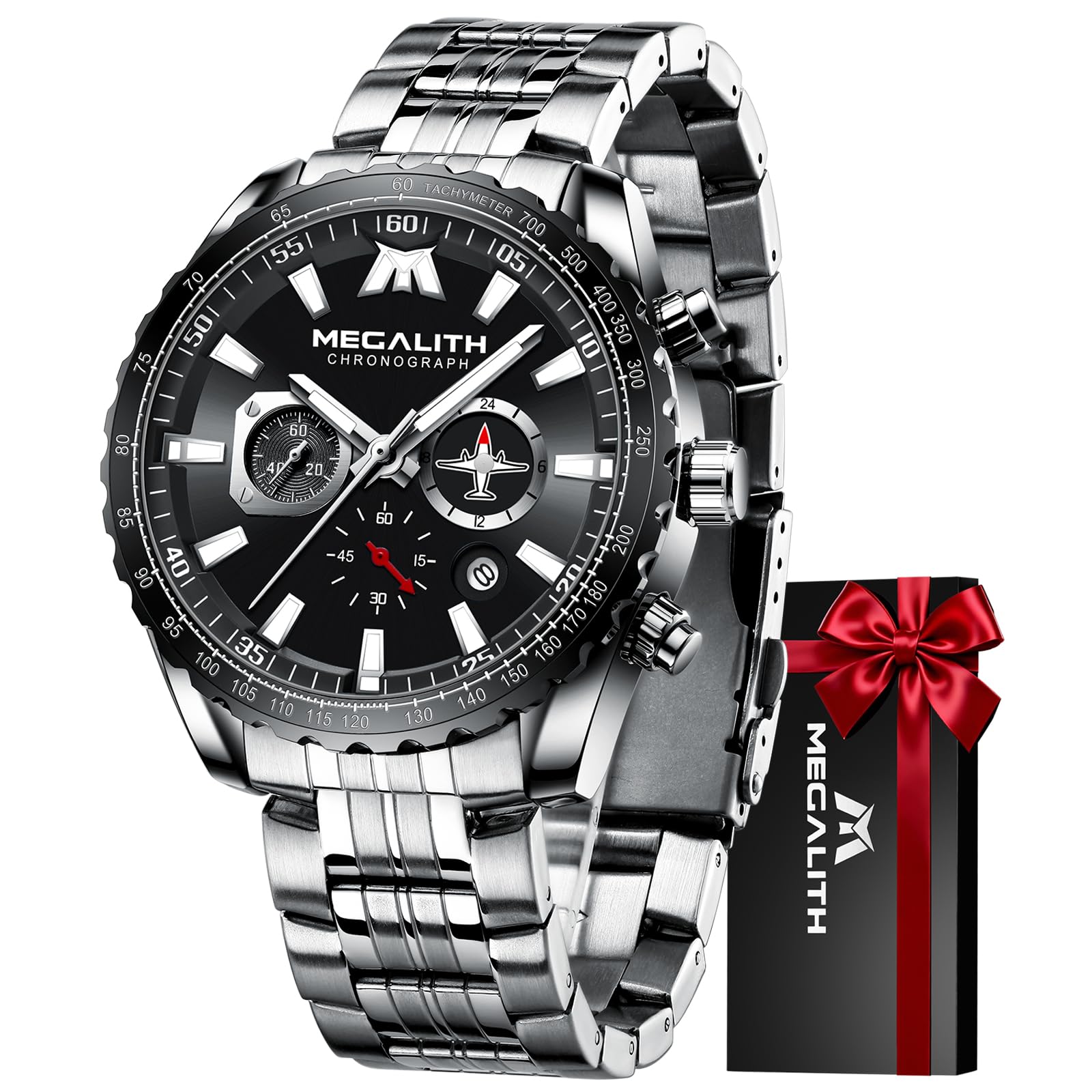 Mens Watches Designer Large Face Analogue Watch for Men Waterproof Stainless Steel Wrist Watch Luminous Date Gents Watches