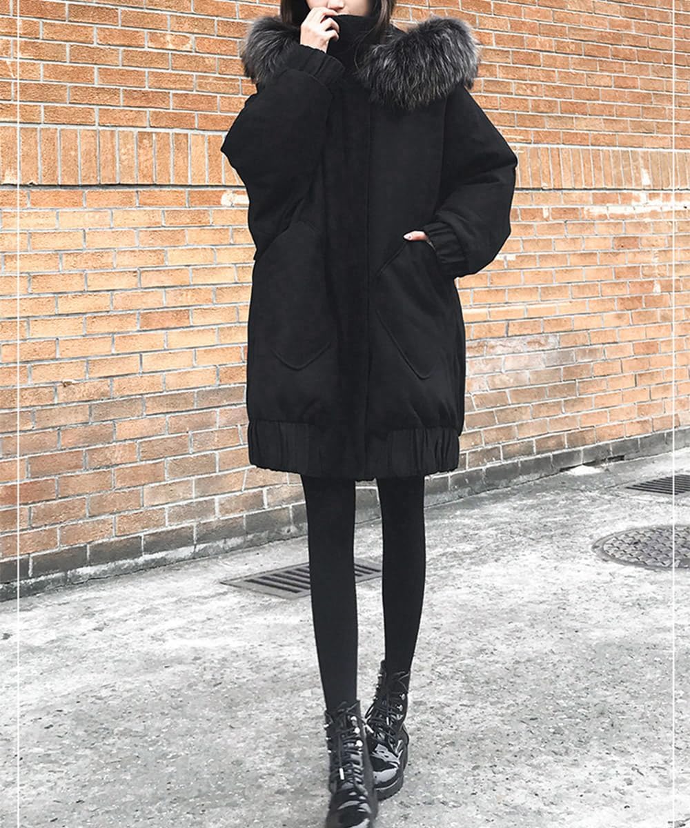 [miniministore] 中綿ショートコートファー付きコート韓国風 ダウンライクコート レディース フード付きコート きれいめ