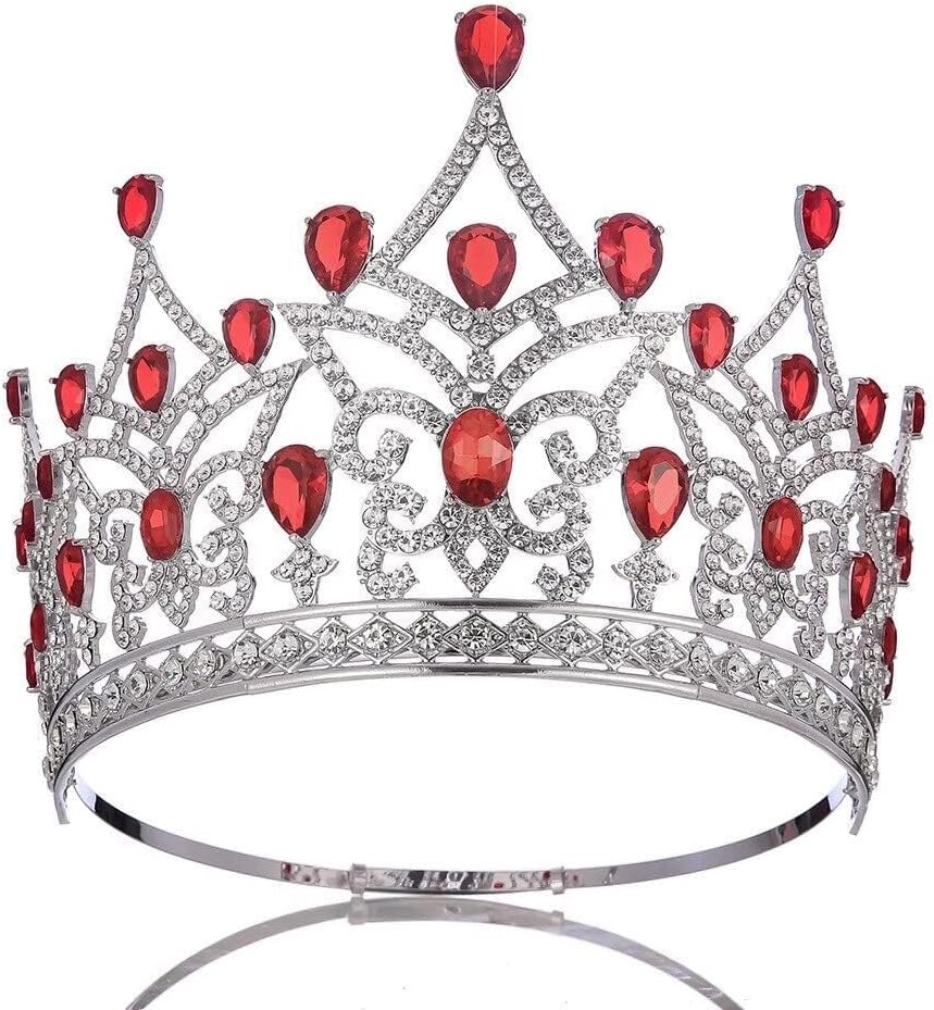 Crystal Bridal Tiara for Women, Silver Queen Crown with Green Crystals, Pageant Diadem, Wedding Hair Accessories