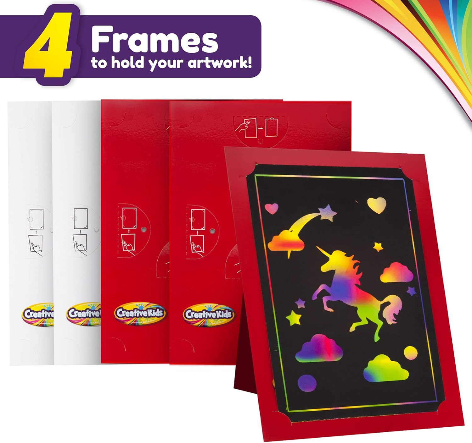 Creative Kids Scratch Paper Arts and Crafts Kit for Kids Gifts Ages 6-12 - Scratchboard Stylus Frames - Rainbow Unicorn Home Activity for Boys & Girls Birthday Christmas Present for Children Ages 6+ : Toys & Games