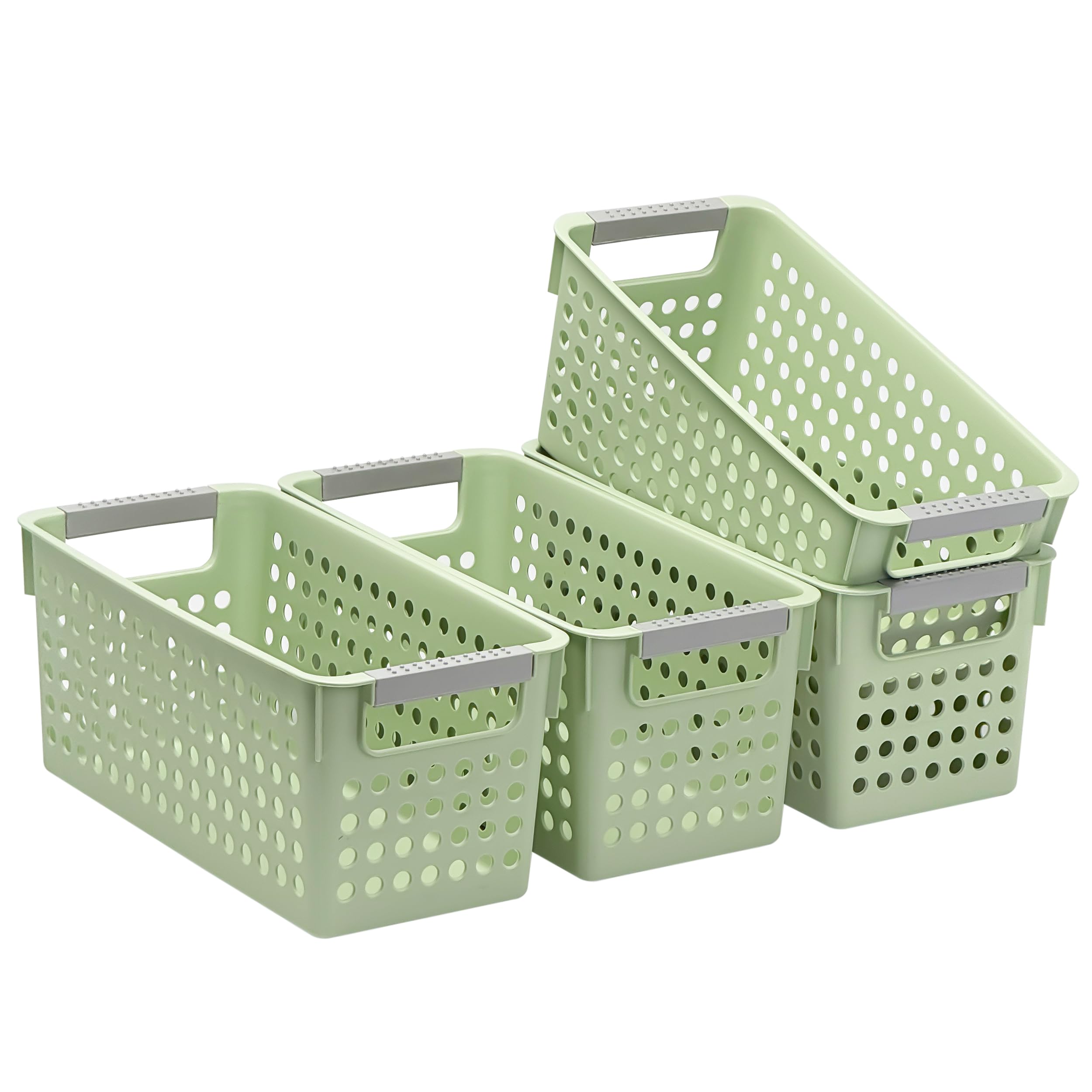 Panier de rangement fin haut de gamme : bac rectangulaire au design épuré pour étagère
