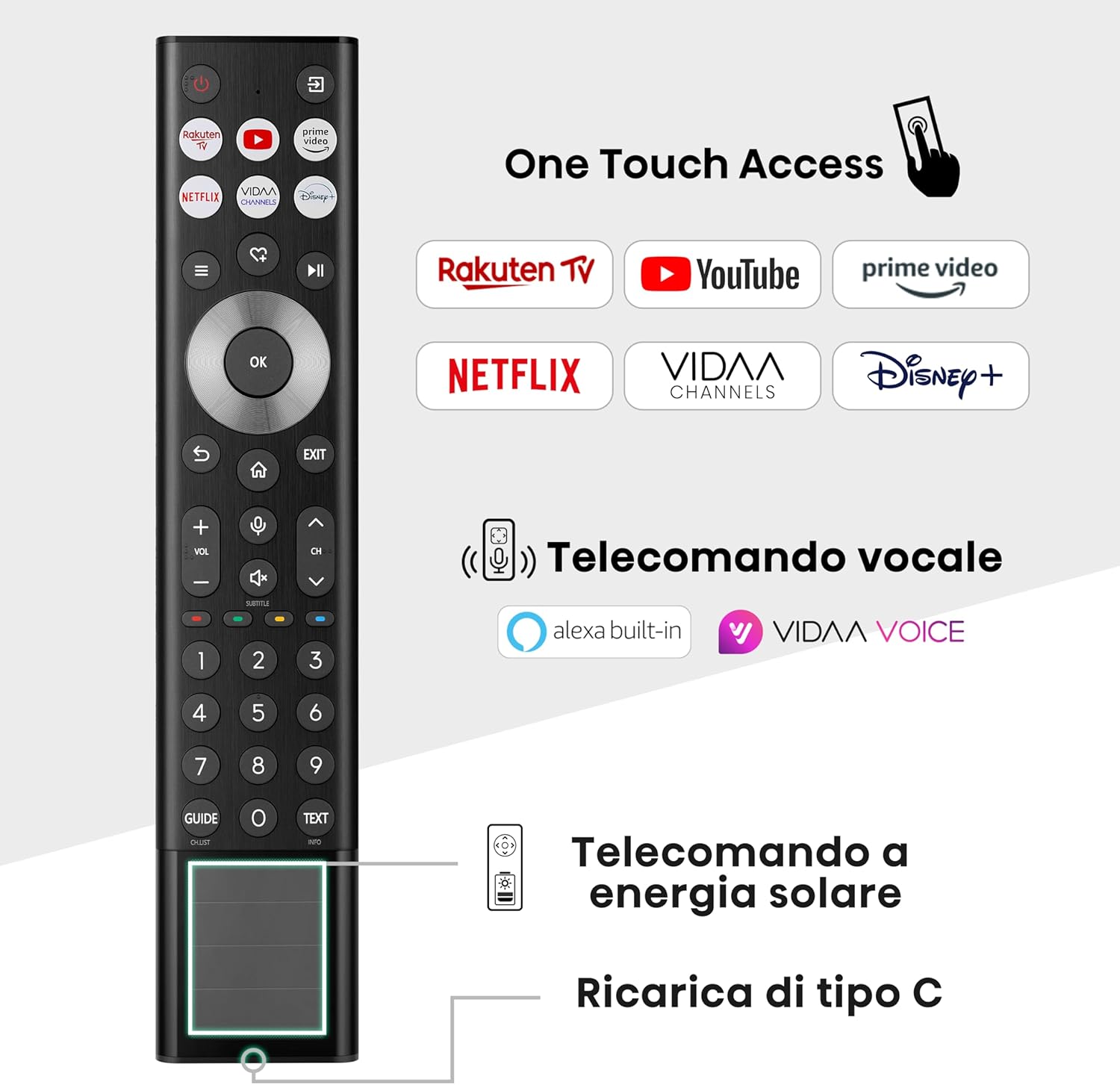 Hisense TV 65" Mini-LED 4K 65U72NQ, Smart TV VIDAA U7, Dolby Vision IQ, HDR 10+ Adaptive, 144Hz Game Mode PRO, Alexa Built-in, VIDAA Voice, Tuner DVB-T2/S2 HEVC 10, lativù 4K 65 Pollici 2024 U72NQ - Immagine 5