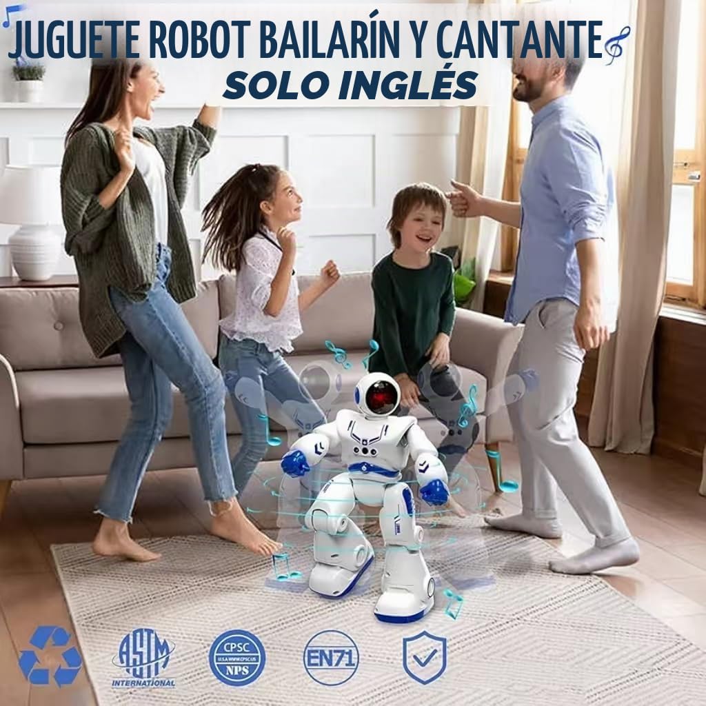 Robot Juguete Robote para niños 4 5 6 7 8 9 años Juguetes Robótica Educativa Robot infantil Inteligente e Interactivo Programación Gestos Control Multifuncionales Luz y Sonido Juguete Ideal para Niños